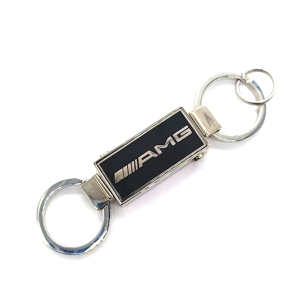 Authentic OEM Mercedes Benz AMG Black Dual Keychain Valet Fob